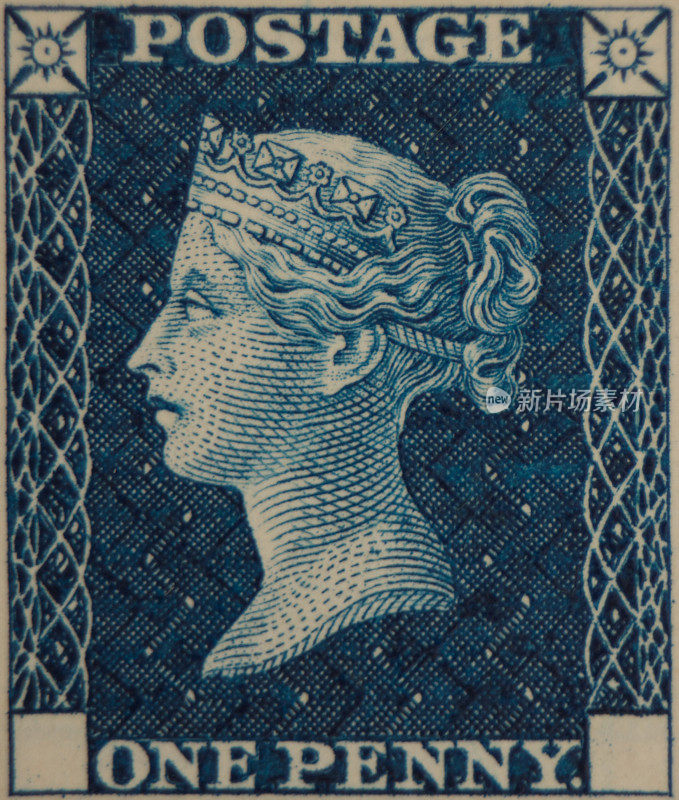 两枚一便士的蓝色2D 1840年邮票